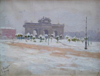Puerta de Alcala nevada Snødekte Puerta de Alcala